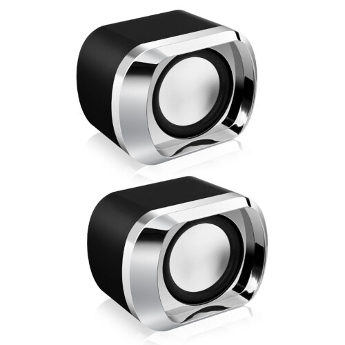 Mini-Desktop-Lautsprecher, Stereo-Klang, Starker Bass, USB, ABS-Material