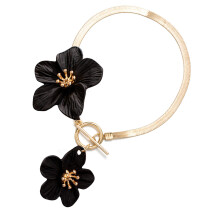 Elegant Floral Anklet For Women Adjustable 27cm Summer-Black