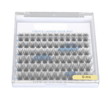 84 Clusters False Eyelash Kit, D-Krümmung, Verschiedene Größen, Flauschiges Make-up