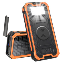 Charger For Outdoor Enthusiasts: Portable Charger With Qi Wireless Output And Waterproof Shockproof Dustproof Design, 30000mAh Rechargeable Battery