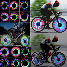Inovatívne svetlá na kolesá bicykla, 32 atraktívnych vzorov s dvojitým displejom, zložené z 32 LED diód (16 LED diód na každej strane), pre