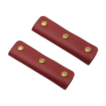2 Pieces Leather Handle Wrap for Handbags Bucket Bags-Red
