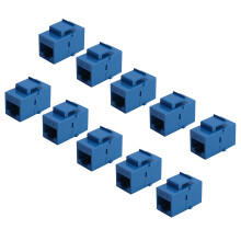 10-Teiliger RJ45 Anschluss  Buchse Cat6 Erweiterung Koppler Ethernet Netzwerk LAN Cat 6 Koppler Buchsen VerläNgerung Adapter, Blau