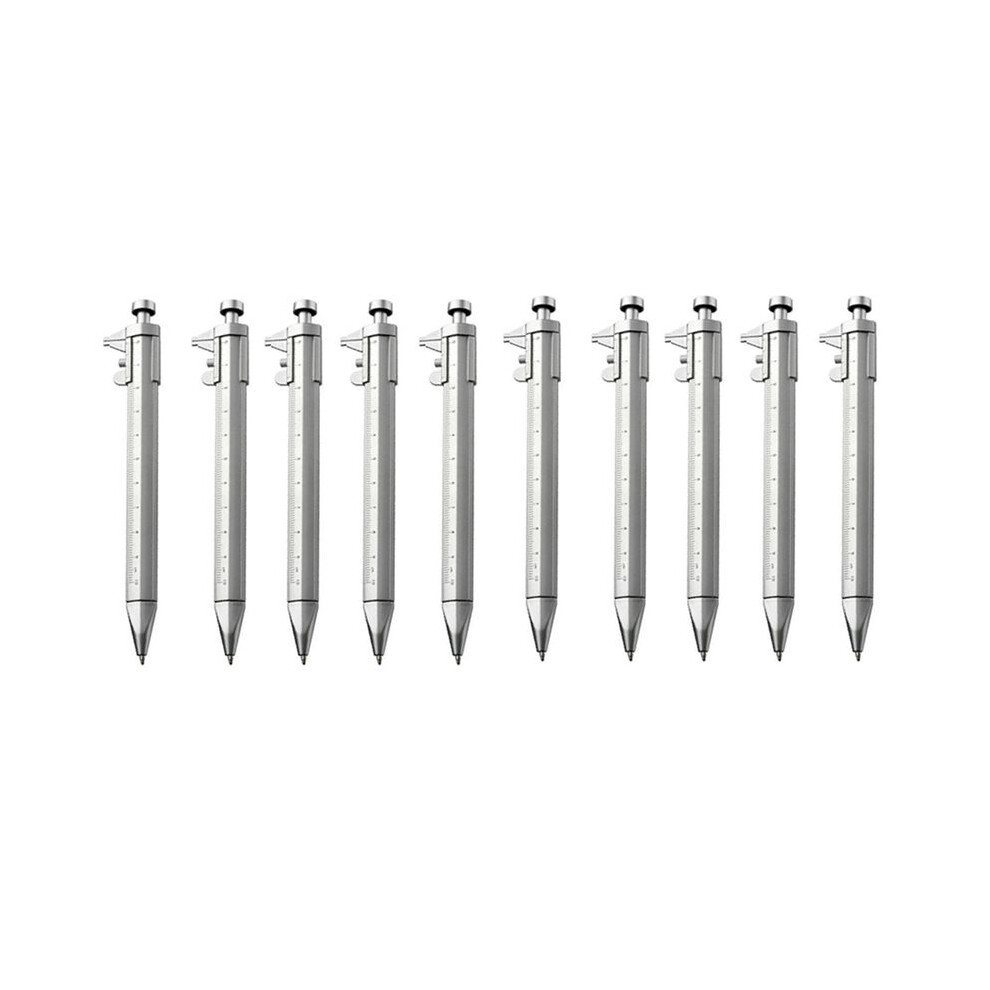 10Pcs Vernier Caliper 0-100Mm Ballpoint Pen Multifunction Gadget For Men Women Woodworkers Carpenter Student 6032382546412