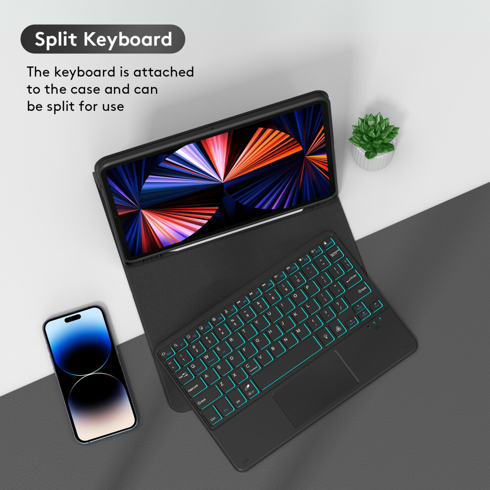 Backlit Wireless Bluetooth Keyboard With Pu Leather Case For Ipad 10.2/Pro 10.5" 9471377959528