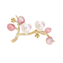 Bloemenbroche voor vrouwen met diamanten decoratie-1