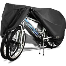 Bicycle Cover for Outdoor Storage, Waterproof Heavy Duty Bike Covers with Lock Holes for 2 Bikes, All-Weather Protection Anti-UV Cover for Mountain Ro