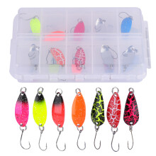 Hard Metal Casting Spoon Lures, Lifelike Wiggling Wobbling Fishing Spoons for Saltwater Freshwater Application, Colorful Plating Bright Metal Spoons
