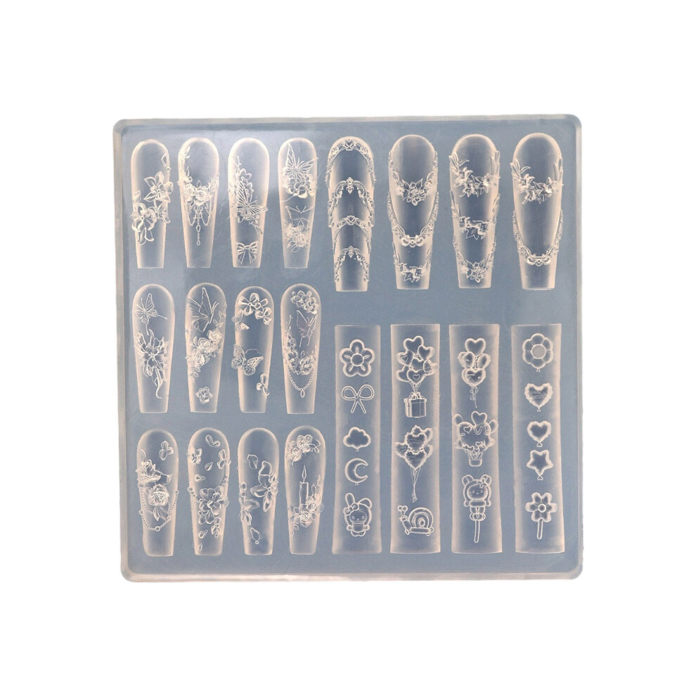 Flexibkle Sturdy Silicone Mould for Detail 3D Nail Art-Style 3