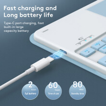 Tastiera Bluetooth Wireless con Compatibile con Cover in Pelle PU per Tablet da 9,7 pollici, Batteria da 180MA
