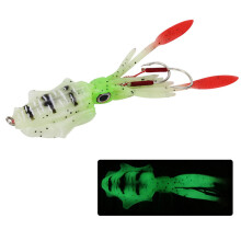 Squid Fishing Lure with Lifelike Action, UV Resistant Fishing Lure, Waterproof Swing Covers for Saltwater Use, Realistic Swimming Design with Double H