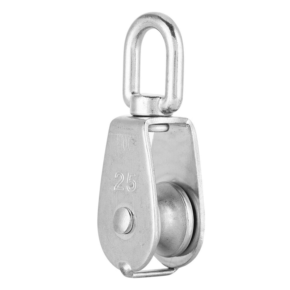 Stainless Steel Pulley For Heavy Duty Rope Hardware, 304 Stainless Steel Rigging Swivel Hook Single Pulley Block With 360 Degree Rotation, Anti Rust A 9301476936390
