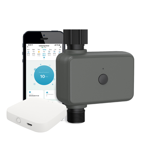 Rain Delay Garden Irrigation System, Water Saving Automatic Timer with Manual Automatic Irrigation, Smart Bluetooth Valve for Landscape with App and V