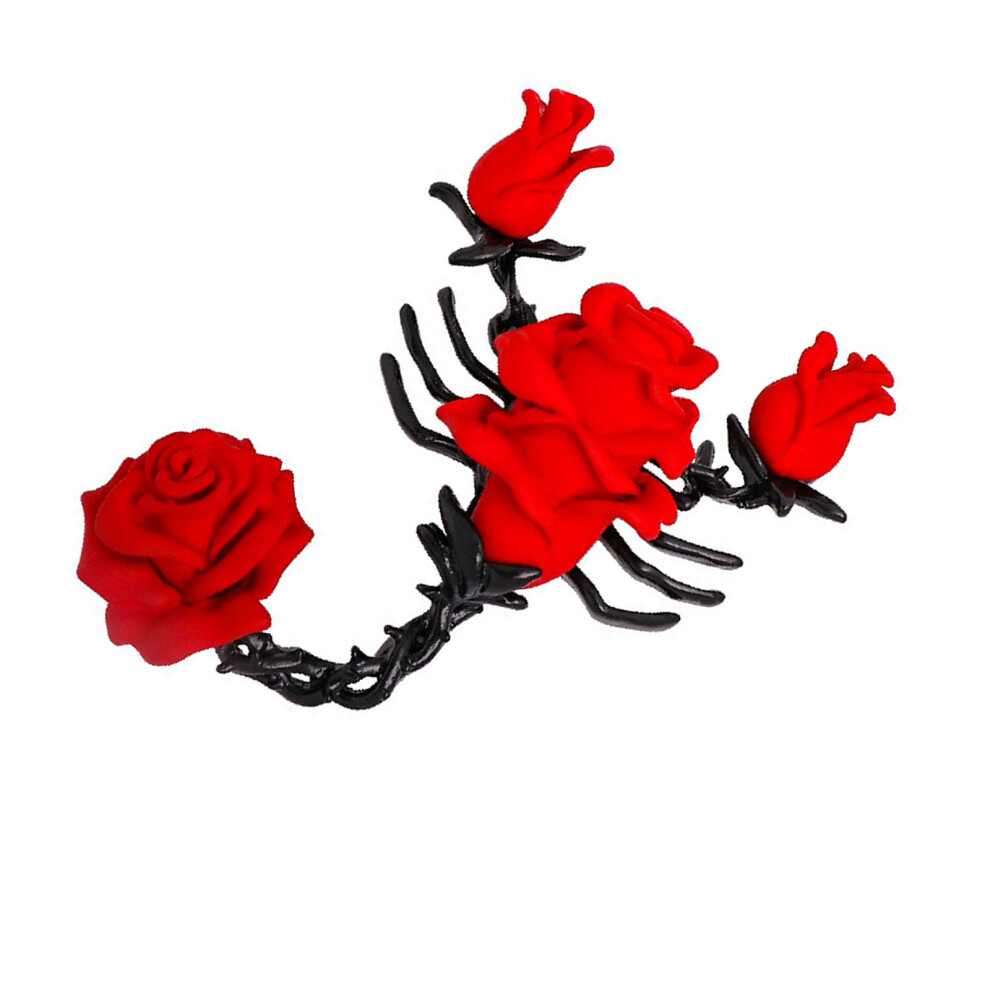 Red Artistic Drip Enamel Scorpion Rose Pin Retro Alloy Brooch