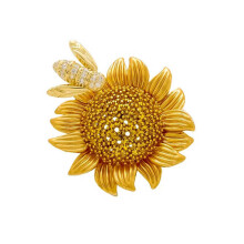 Stijlvolle bloemenhoningbijbroche, roestvrije metalen decoratie