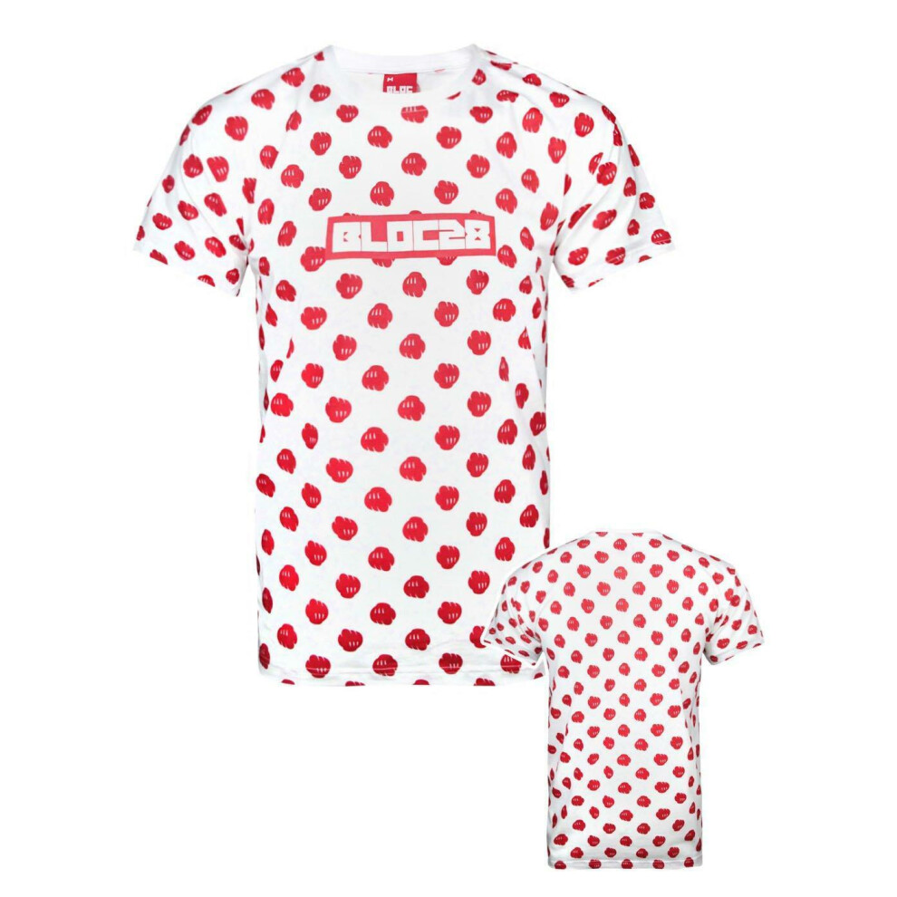 Disney (Medium) Short Sleeved T-Shirt (Mens White)