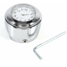 Motorcycle Handlebar Clock, Thermometer, Waterproof Universal Fit for 7/8", 1" Handlebar, Shockproof Aluminium Alloy Easy Installation