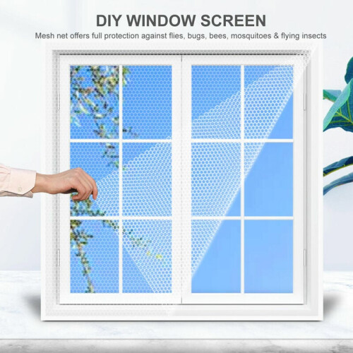 Customizable Window Screen Barrier, White Polyester 152Cm, Magnetic Openings Promote Easy Access 1