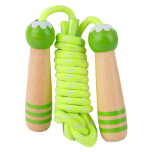 Ergonomic Design Kids Skipping Rope, Adjustable Skipping Rope with Wooden Handle for Boys and Girls Fitness Outdoor Exercise