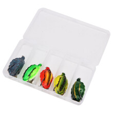 Artificial Tortoise-Shaped Fishing Lures, Lifelike Simulation Floating Bait with Weedless Hooks for Predator Fish Targets, 5PCS