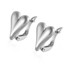 Fun Heart Earrings Ear Studs Alloy Texture Modern Ear-White K
