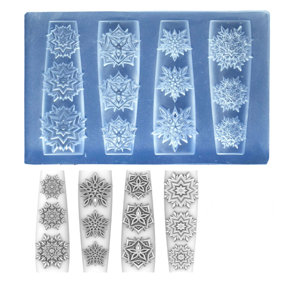 3D Carving Flower Nail Art Mold Silicone Template for DIY-CS140