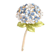 Sturdy Hydrangea Brooch Versatile Jewelry Pin-Blue and white
