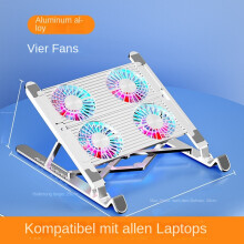 (Aluminium legierung Vier Fan Silber) Faltbare und tragbare Computer-Kühl halterung