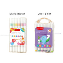 ([Einzelkopf einfarbig/weiche und harte Doppelköpfe] 12 Farb tinte zugabe menge 50%) 2pcs Wasserdicht Acryl Marker Aquarell Stift