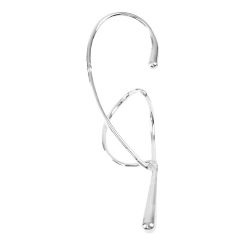 Modern Geometric Ear Bone Clip for Women-Left ear Silver