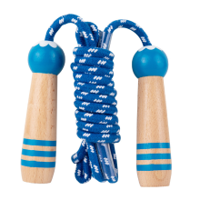 Skip To Joy: Kids' Adjustable Wooden Handle Cotton Jump Rope For Fitness & Outdoor Exercise