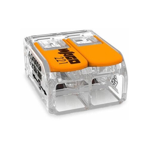 Assortiment de connecteurs de jonction pour installations électriques, connecteur à levier à 2 conducteurs, conception compacte et classe 1