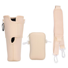 Porta borraccia con tracolla regolabile, custodia in neoprene per isolamento termico e protezione antiurto, vestibilità universale e leggera.