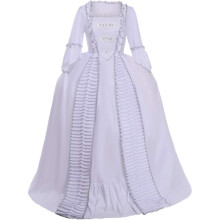 (XXL) Marie Antoinette Cosplay Ballkleid Damen 18. Jahrhundert Weißes Rüschen-Rococo Kleid