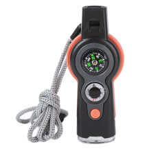 Versatile Survival Whistle, Multi Functional Survival Whistle with High White Led Flashlight, Tinder Magnifying Glass for Creating Fire, Storage Tank