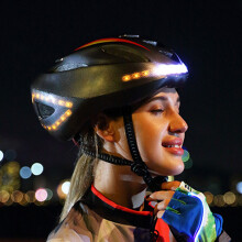 Led Bike Helmet With Brake Light, Wireless Handlebar Remote Ventilated Comfort Adjustable Fit Customizable Led Lights Reflective Design