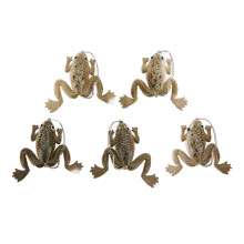 Soft Floating Frog Lure for Bass Fishing, Realistic Design Topwater Frog Artificial Swimbait with 3D Lifelike Eyes, Durable Construction Stainless Ste