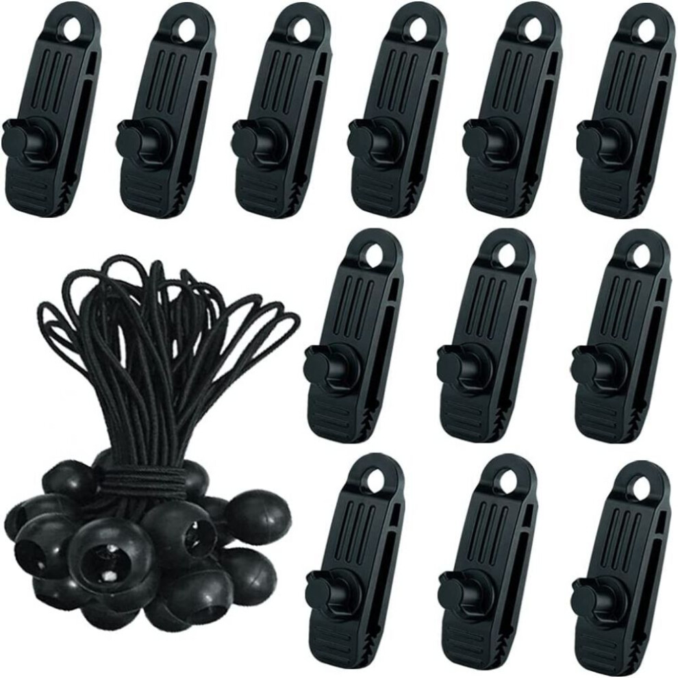 Heavy-Duty Lock Grip Tarp Clips, High-Strength Plastic Clamps For Outdoor Camping, Caravans, Car Covers, Swimming Pools, Withstands Strong Wind, 24 Pi 9301476940182