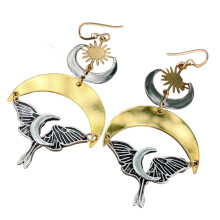 Moon Earrings Unique Alloy Earrings Handmade Moon Jewelry