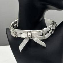 Punk Girl Leopard Print Chokers Necklace With Metal-1358
