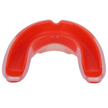 Paradenti atossico per ragazzi con doppio strato ammortizzante, traspirante, ideale per hockey, rugby, baseball e sport da combattimento. Include