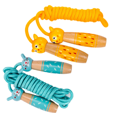 Adjustable Jump Rope for Kids, Ergonomic Wooden Handle, Cotton Braided Fitness Skipping Rope for Outdoor Activity, Safty Design for Safer Play, Weight