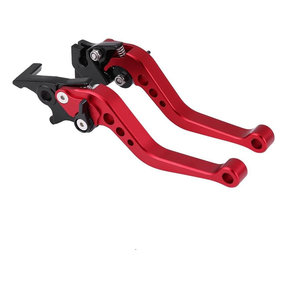 Motorcycle Clutch & Brake Lever Handles, Cnc Aluminum Alloy Double Disc Brake Levers For Universal Fit Most Motorcycles (Red) Red 9301476316505