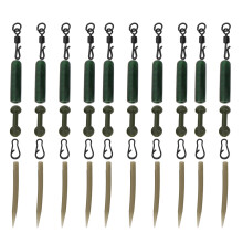 Versatile Carp Fishing Kit, Elite Carp Rigs for Freshwater Saltwater, Equipped with Quick Change Swivels, Leadcore Leader Line, Barbed Carp Hooks,