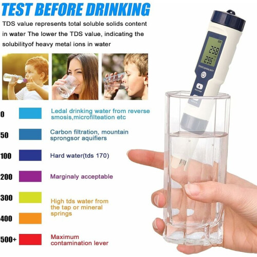 Water Quality Tester, Automatic Temperature Compensation Multi-purpose Test Easy to Operate For Ponds, Agriculture, And Quality Control (Efficient) 1