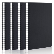 Caderno espiral com capa em branco para profissionais, design que permite abertura total, papel premium que evita que a tinta vaze, encadernação em