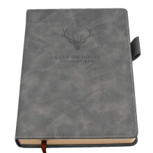 Caderno A5 em couro, capa dura azul resistente, papel grosso com linhas de 80g/m² para diário, anotações de trabalho, trabalhos escolares,