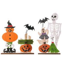 Halloween-Mottoparty-Dekoration mit wiederverwendbaren Holzschildern, leuchtenden Farben und bezaubernden Designs für eine Feier im Landhausstil,