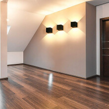Vägglampa med integrerad COB-diodteknik, 12 W varmvita lampor, låg energiförbrukning, lämplig för vardagsrum, sovrum, kontor, barer,