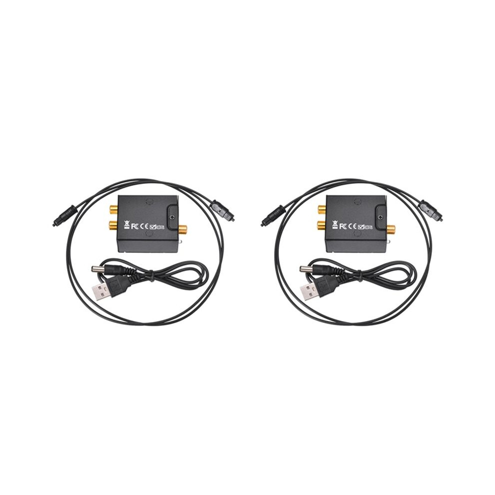 2X Digital To Analog Audio Converter Optical Fiber Toslink Coaxial Signal To Rca R/L Audio Decoder Spdif Atv Dac 6032447336682